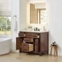 Wyndham Collection Beckett 42" Free Standing Single Basin Vanity Set with Cabinet and Cultured Marble Vanity Top for Widespread Faucets