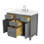 Wyndham Collection Beckett 42" Free Standing Single Basin Vanity Set with Cabinet and Cultured Marble Vanity Top for Widespread Faucets