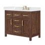 Wyndham Collection Beckett 42" Free Standing Single Basin Vanity Set with Cabinet and Cultured Marble Vanity Top for Widespread Faucets