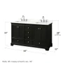 Wyndham Collection Deborah 60" Free Standing Double Basin Vanity Set with Cabinet and Quartz Vanity Top