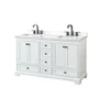 Wyndham Collection Deborah 60" Free Standing Double Basin Vanity Set with Cabinet and Quartz Vanity Top