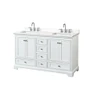 Wyndham Collection Deborah 60" Free Standing Double Basin Vanity Set with Cabinet and Quartz Vanity Top