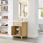Wyndham Collection Beckett 24" Free Standing Single Basin Vanity Set with Cabinet and Quartz Vanity Top for Single Hole Faucets