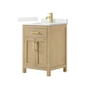 Wyndham Collection Beckett 24" Free Standing Single Basin Vanity Set with Cabinet and Quartz Vanity Top for Single Hole Faucets