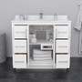 Wyndham Collection Icon 42" Free Standing Single Basin Vanity Set with Cabinet and Cultured Marble Vanity Top