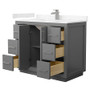 Wyndham Collection Icon 42" Free Standing Single Basin Vanity Set with Cabinet and Cultured Marble Vanity Top