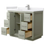 Wyndham Collection Icon 42" Free Standing Single Basin Vanity Set with Cabinet and Cultured Marble Vanity Top