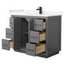 Wyndham Collection Icon 42" Free Standing Single Basin Vanity Set with Cabinet and Cultured Marble Vanity Top