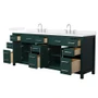 Wyndham Collection Beckett 84" Free Standing Double Basin Vanity Set with Cabinet and Quartz Vanity Top for Widespread Faucets