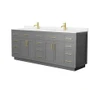 Wyndham Collection Beckett TK 84" Free Standing Double Basin Vanity Set with Cabinet and Cultured Marble Vanity Top