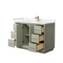 Wyndham Collection Strada 48" Free Standing Single Basin Vanity Set with Cabinet and Cultured Marble Vanity Top