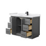 Wyndham Collection Strada 48" Free Standing Single Basin Vanity Set with Cabinet and Cultured Marble Vanity Top