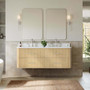 Wyndham Collection Francesca WM 60" Wall Mounted Double Basin Vanity Set with Cabinet and Quartz Vanity Top