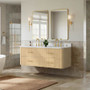 Wyndham Collection Francesca WM 60" Wall Mounted Double Basin Vanity Set with Cabinet and Quartz Vanity Top