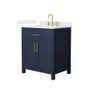 Wyndham Collection Beckett 30" Free Standing Single Basin Vanity Set with Cabinet and Quartz Vanity Top for Widespread Faucets