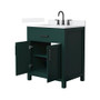 Wyndham Collection Beckett 30" Free Standing Single Basin Vanity Set with Cabinet and Quartz Vanity Top for Widespread Faucets