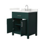 Wyndham Collection Beckett 30" Free Standing Single Basin Vanity Set with Cabinet and Quartz Vanity Top for Widespread Faucets
