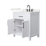 Wyndham Collection Beckett 30" Free Standing Single Basin Vanity Set with Cabinet and Quartz Vanity Top for Widespread Faucets