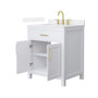 Wyndham Collection Beckett 30" Free Standing Single Basin Vanity Set with Cabinet and Quartz Vanity Top for Widespread Faucets