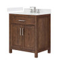 Wyndham Collection Beckett 30" Free Standing Single Basin Vanity Set with Cabinet and Quartz Vanity Top for Widespread Faucets