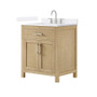 Wyndham Collection Beckett 30" Free Standing Single Basin Vanity Set with Cabinet and Quartz Vanity Top for Widespread Faucets