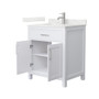 Wyndham Collection Beckett 30" Free Standing Single Basin Vanity Set with Cabinet and Quartz Vanity Top for Single Hole Faucets