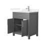 Wyndham Collection Beckett 30" Free Standing Single Basin Vanity Set with Cabinet and Quartz Vanity Top for Single Hole Faucets