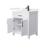 Wyndham Collection Beckett 30" Free Standing Single Basin Vanity Set with Cabinet and Quartz Vanity Top for Single Hole Faucets