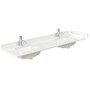 Wyndham Collection Beckett 72" Free Standing Double Basin Vanity Set with Cabinet and Quartz Vanity Top for Single Hole Faucets