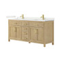 Wyndham Collection Beckett 72" Free Standing Double Basin Vanity Set with Cabinet and Quartz Vanity Top for Single Hole Faucets