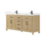Wyndham Collection Beckett 72" Free Standing Double Basin Vanity Set with Cabinet and Quartz Vanity Top for Single Hole Faucets