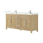 Wyndham Collection Beckett 72" Free Standing Double Basin Vanity Set with Cabinet and Quartz Vanity Top for Single Hole Faucets