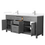 Wyndham Collection Beckett 72" Free Standing Double Basin Vanity Set with Cabinet and Quartz Vanity Top for Single Hole Faucets