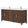 Wyndham Collection Beckett 72" Free Standing Double Basin Vanity Set with Cabinet and Quartz Vanity Top for Single Hole Faucets