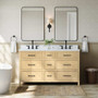 Wyndham Collection Isola 60" Free Standing Double Basin Vanity Set with Cabinet and Quartz Vanity Top