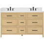 Wyndham Collection Isola 60" Free Standing Double Basin Vanity Set with Cabinet and Quartz Vanity Top