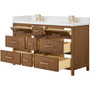 Wyndham Collection Isola 60" Free Standing Double Basin Vanity Set with Cabinet and Quartz Vanity Top
