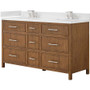Wyndham Collection Isola 60" Free Standing Double Basin Vanity Set with Cabinet and Quartz Vanity Top