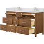 Wyndham Collection Isola 60" Free Standing Double Basin Vanity Set with Cabinet and Quartz Vanity Top