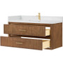 Wyndham Collection Isola WM 48" Wall Mounted Single Basin Vanity Set with Cabinet and Quartz Vanity Top