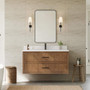 Wyndham Collection Isola WM 48" Wall Mounted Single Basin Vanity Set with Cabinet and Quartz Vanity Top