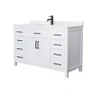 Wyndham Collection Beckett 54" Free Standing Single Basin Vanity Set with Cabinet and Cultured Marble Vanity Top
