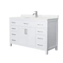 Wyndham Collection Beckett 54" Free Standing Single Basin Vanity Set with Cabinet and Cultured Marble Vanity Top