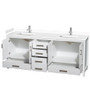 Wyndham Collection Sheffield 80" Free Standing Double Basin Vanity Set with Cultured Marble Vanity Top