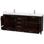 Wyndham Collection Sheffield 80" Free Standing Double Basin Vanity Set with Cultured Marble Vanity Top