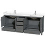 Wyndham Collection Sheffield 80" Free Standing Double Basin Vanity Set with Cultured Marble Vanity Top
