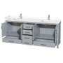 Wyndham Collection Sheffield 80" Free Standing Double Basin Vanity Set with Cultured Marble Vanity Top