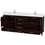 Wyndham Collection Sheffield 80" Free Standing Double Basin Vanity Set with Cultured Marble Vanity Top
