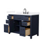 Wyndham Collection Beckett 48" Free Standing Single Basin Vanity Set with Cabinet and Quartz Vanity Top for Widespread Faucets