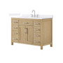 Wyndham Collection Beckett 48" Free Standing Single Basin Vanity Set with Cabinet and Quartz Vanity Top for Widespread Faucets